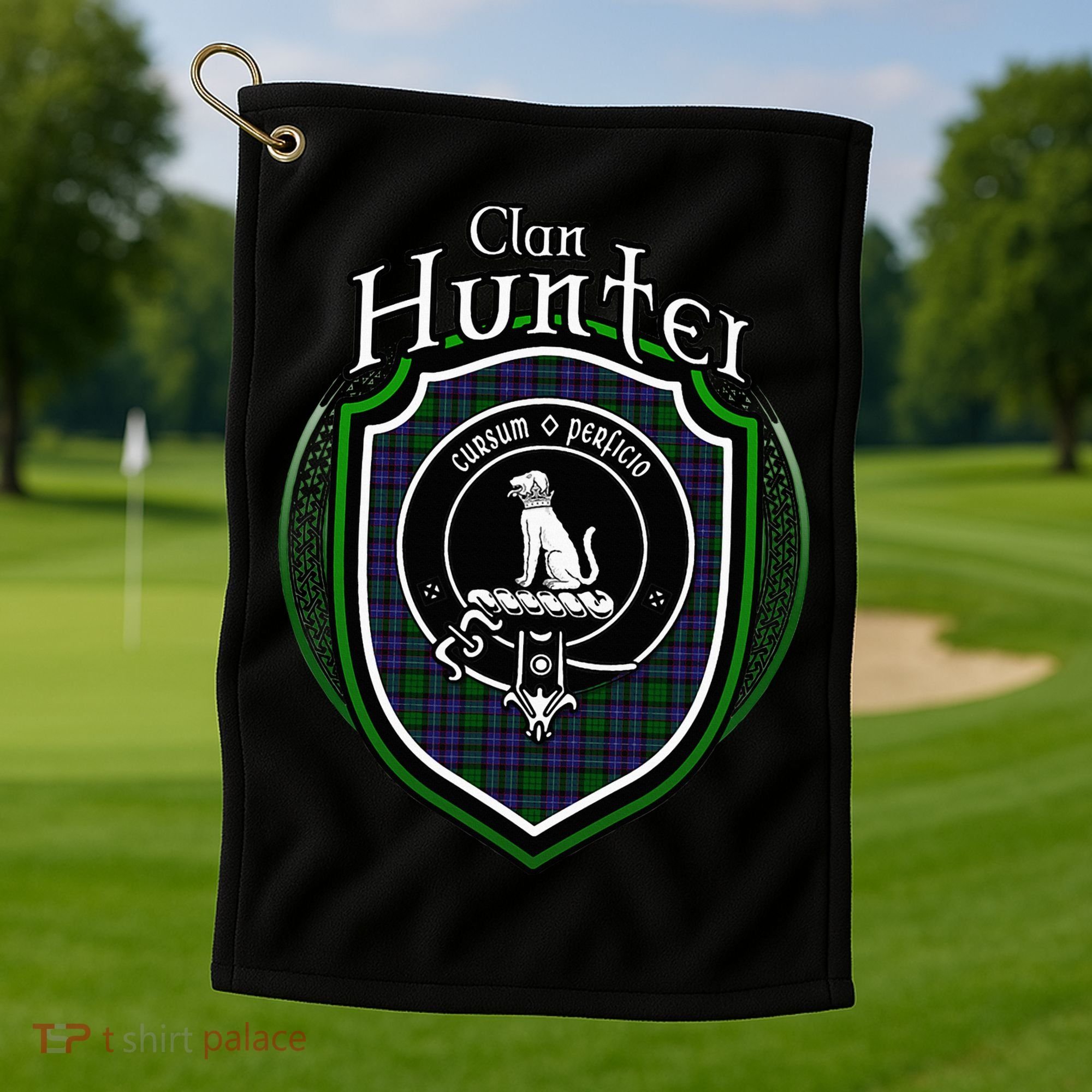 Hunter Clan Crest Scottish Clan Hunter Family Crest Badge Golf Towel
