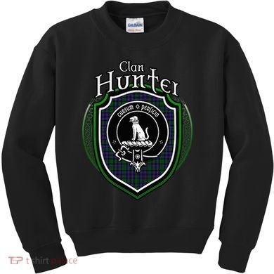 Hunter Clan Crest Scottish Clan Hunter Family Crest Badge Kids Sweatshirt