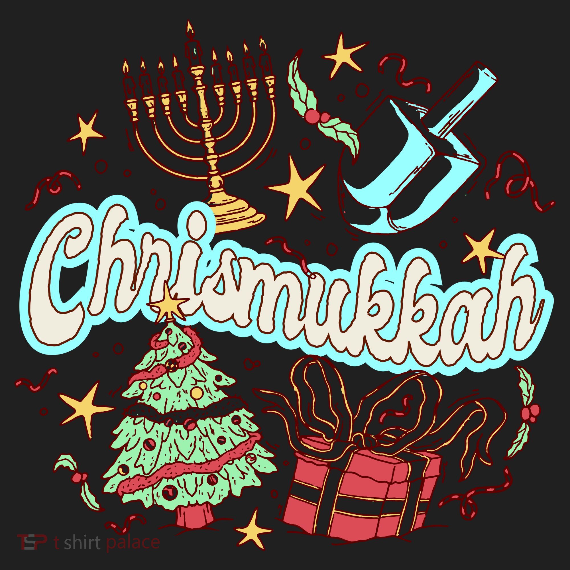 Hanukkah & Christmas Chrismukkah Funny Tree Presents Women's Sweatshirt