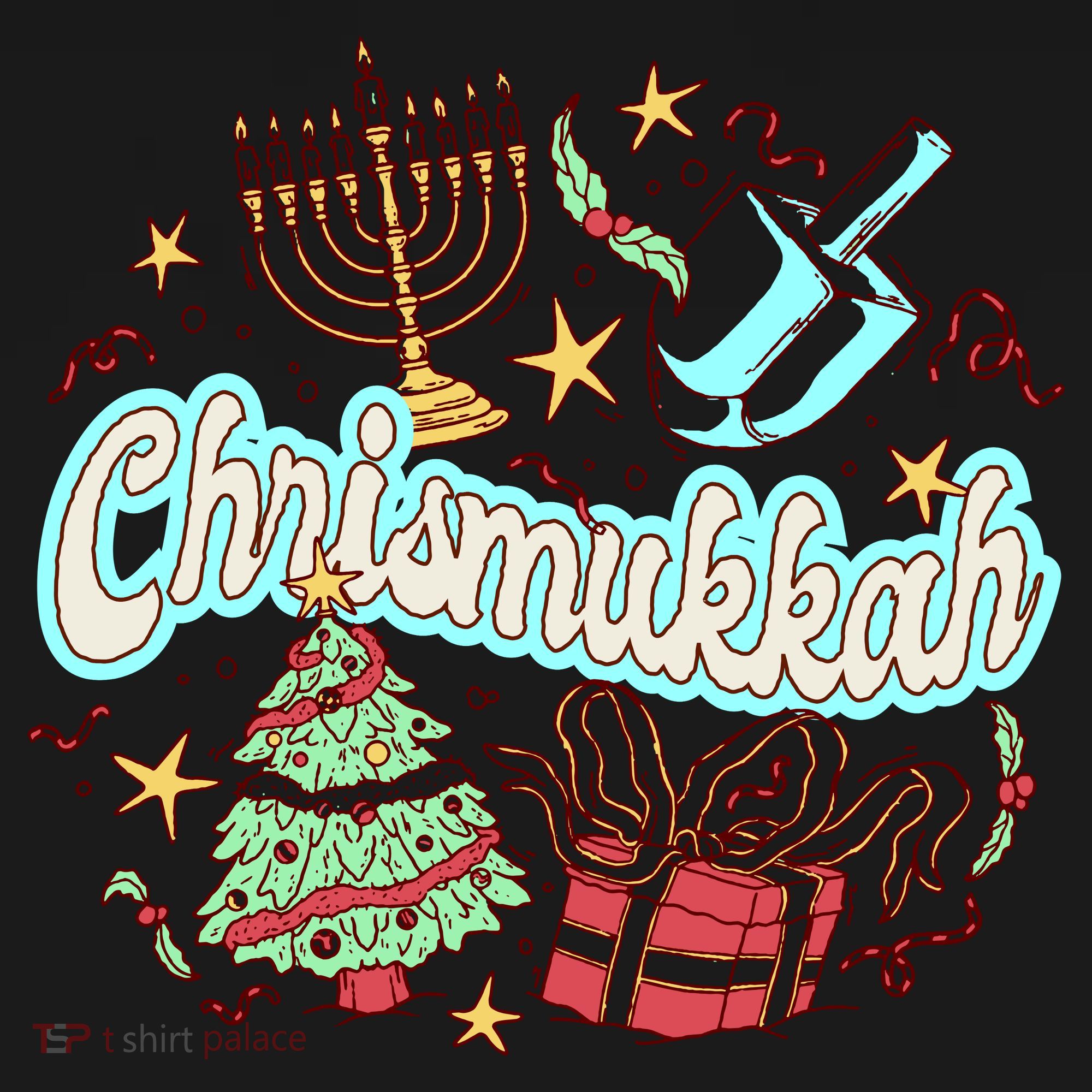 Hanukkah & Christmas Chrismukkah Funny Tree Presents Toddler Hoodie