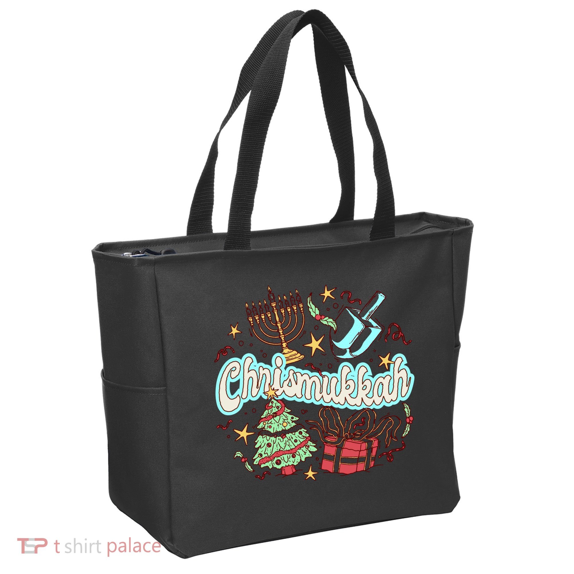 Hanukkah & Christmas Chrismukkah Funny Tree Presents Tote Bag