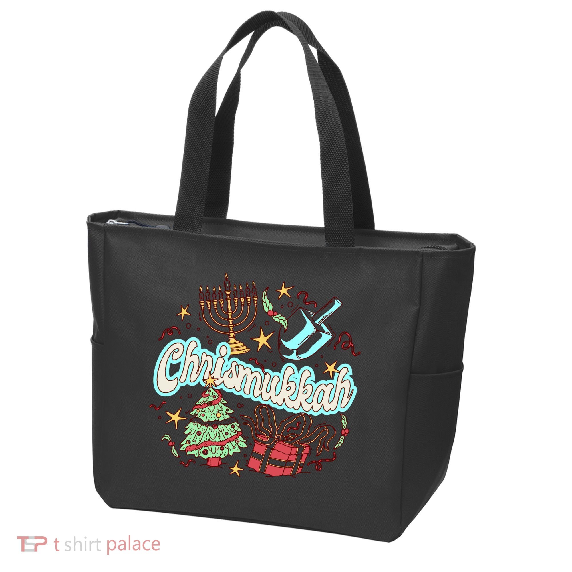 Hanukkah & Christmas Chrismukkah Funny Tree Presents Tote Bag