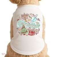 Hanukkah & Christmas Chrismukkah Funny Tree Presents Doggie Tank thumb 0