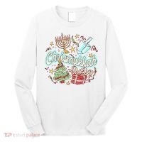 Hanukkah & Christmas Chrismukkah Funny Tree Presents Long Sleeve Shirt thumb 0