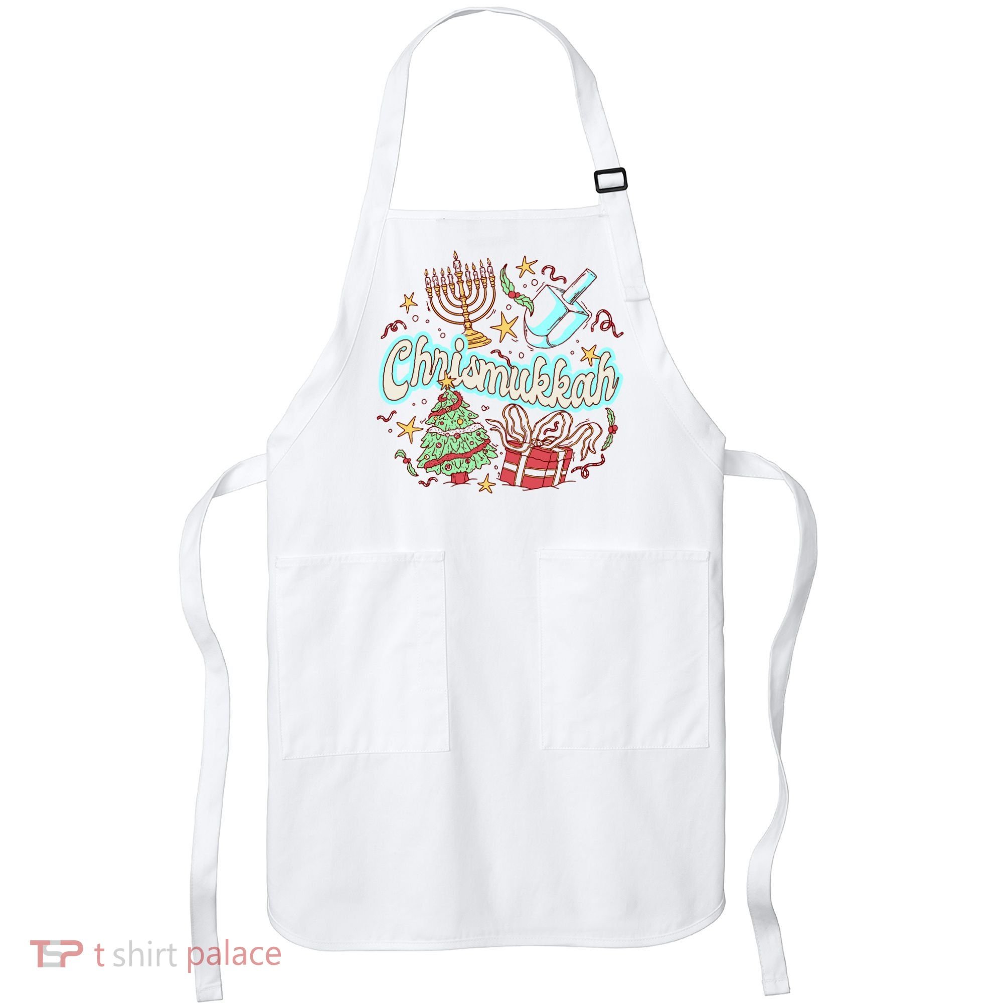 Hanukkah & Christmas Chrismukkah Funny Tree Presents Apron