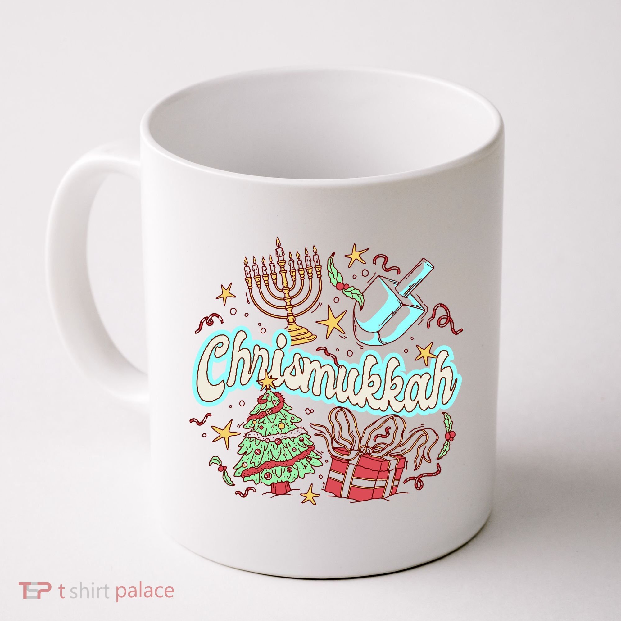 Hanukkah & Christmas Chrismukkah Funny Tree Presents Coffee Mug