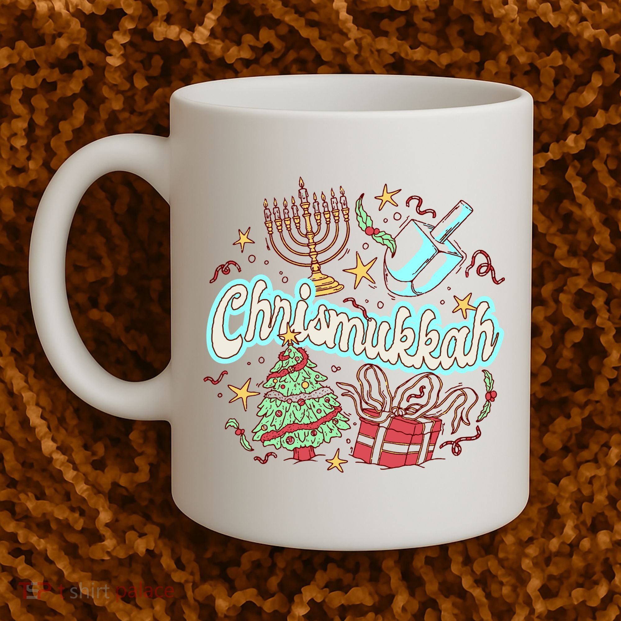 Hanukkah & Christmas Chrismukkah Funny Tree Presents Coffee Mug