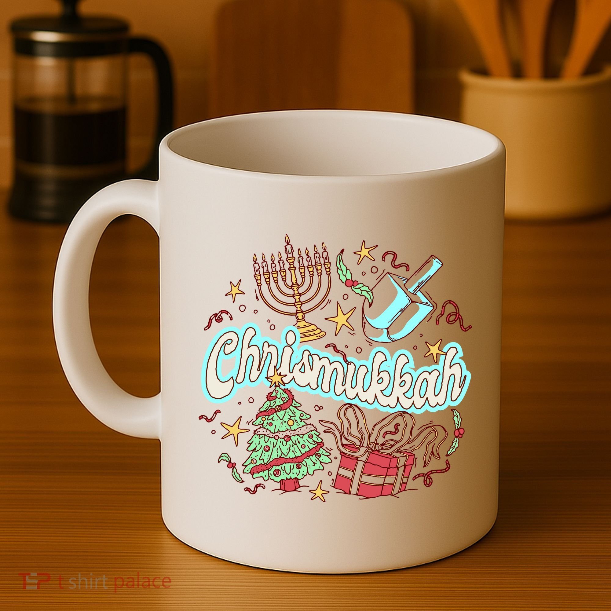 Hanukkah & Christmas Chrismukkah Funny Tree Presents Coffee Mug