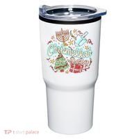 Hanukkah & Christmas Chrismukkah Funny Tree Presents Tumbler thumb 0