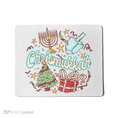 Hanukkah & Christmas Chrismukkah Funny Tree Presents Mousepad