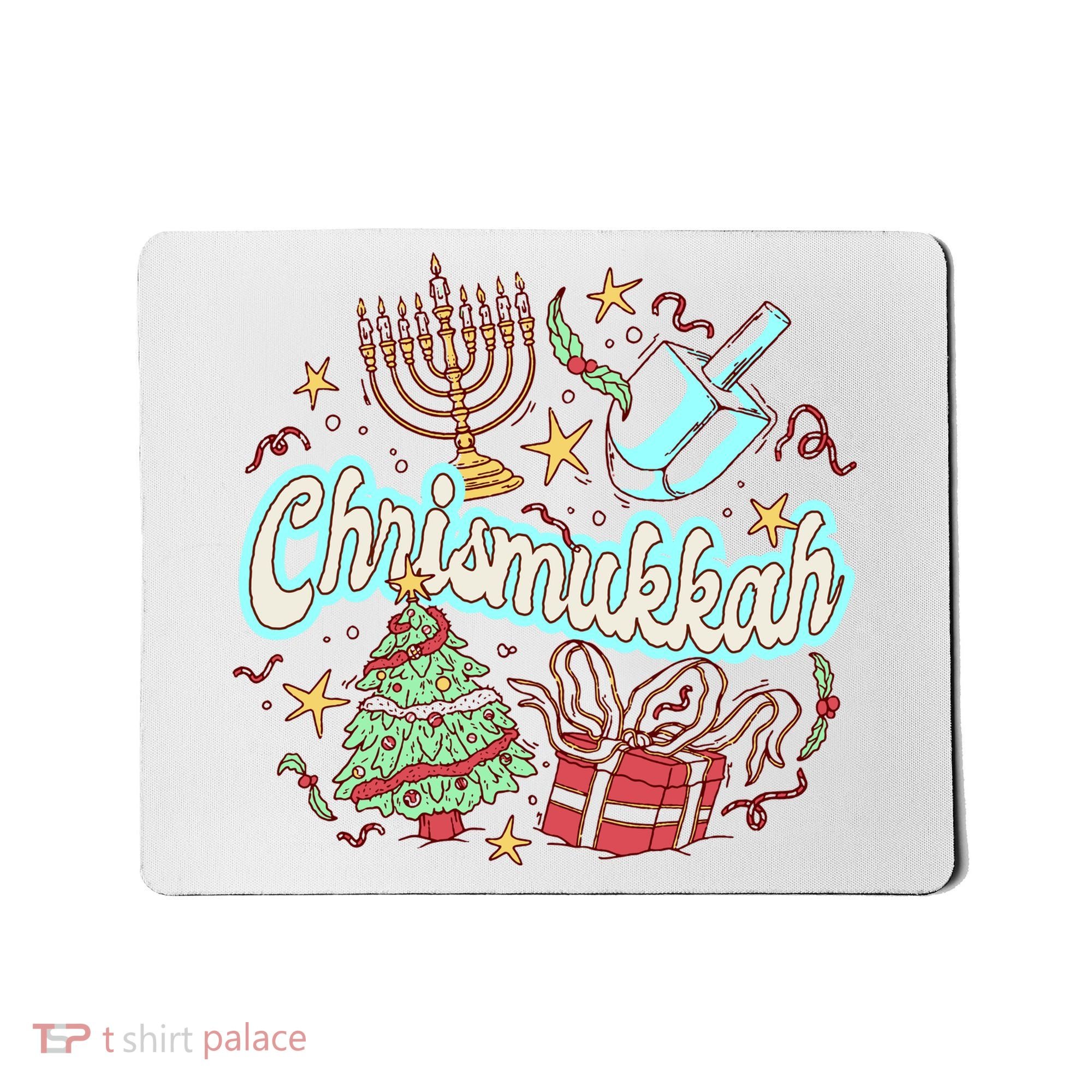 Hanukkah & Christmas Chrismukkah Funny Tree Presents Mousepad