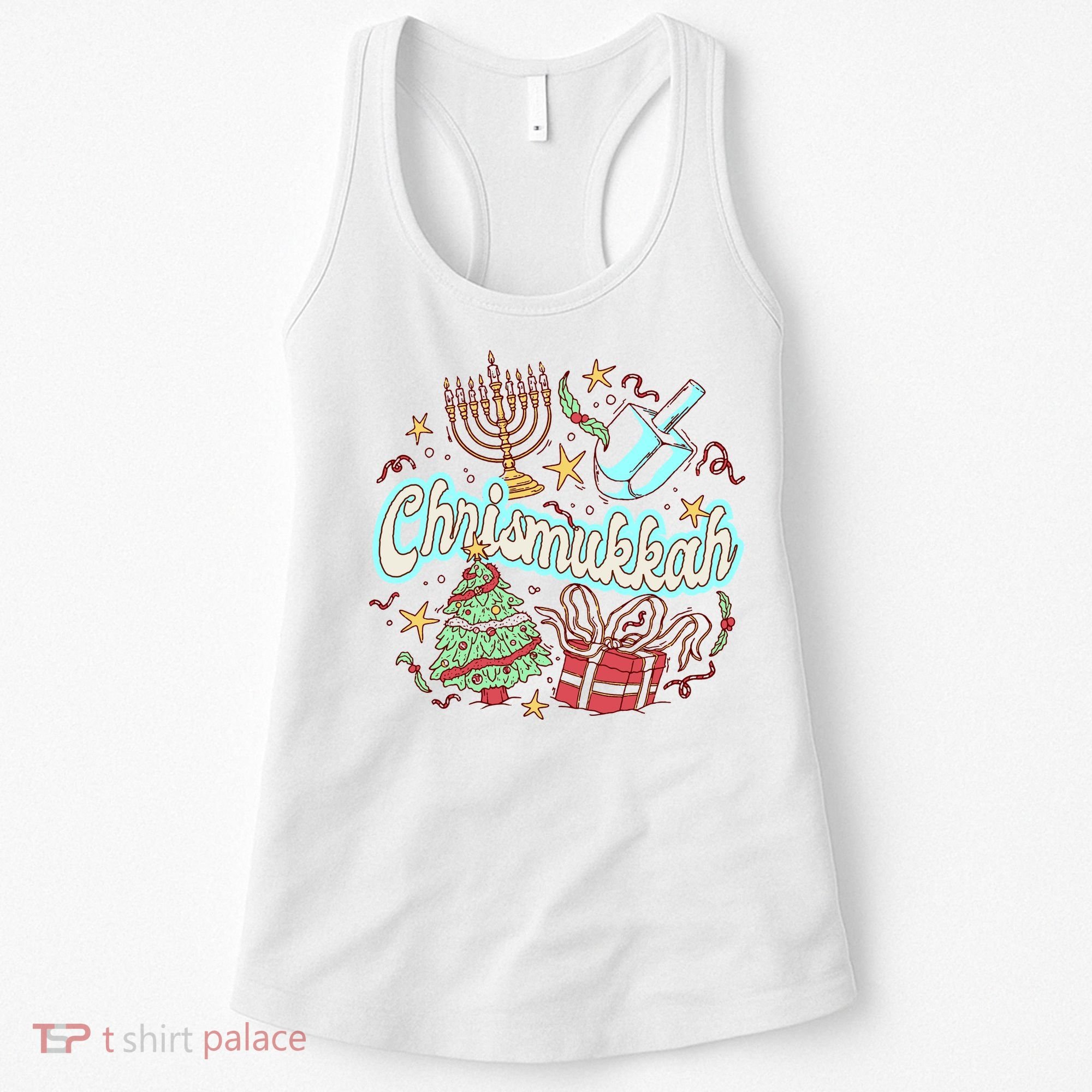 Hanukkah & Christmas Chrismukkah Funny Tree Presents Women's Tank Top