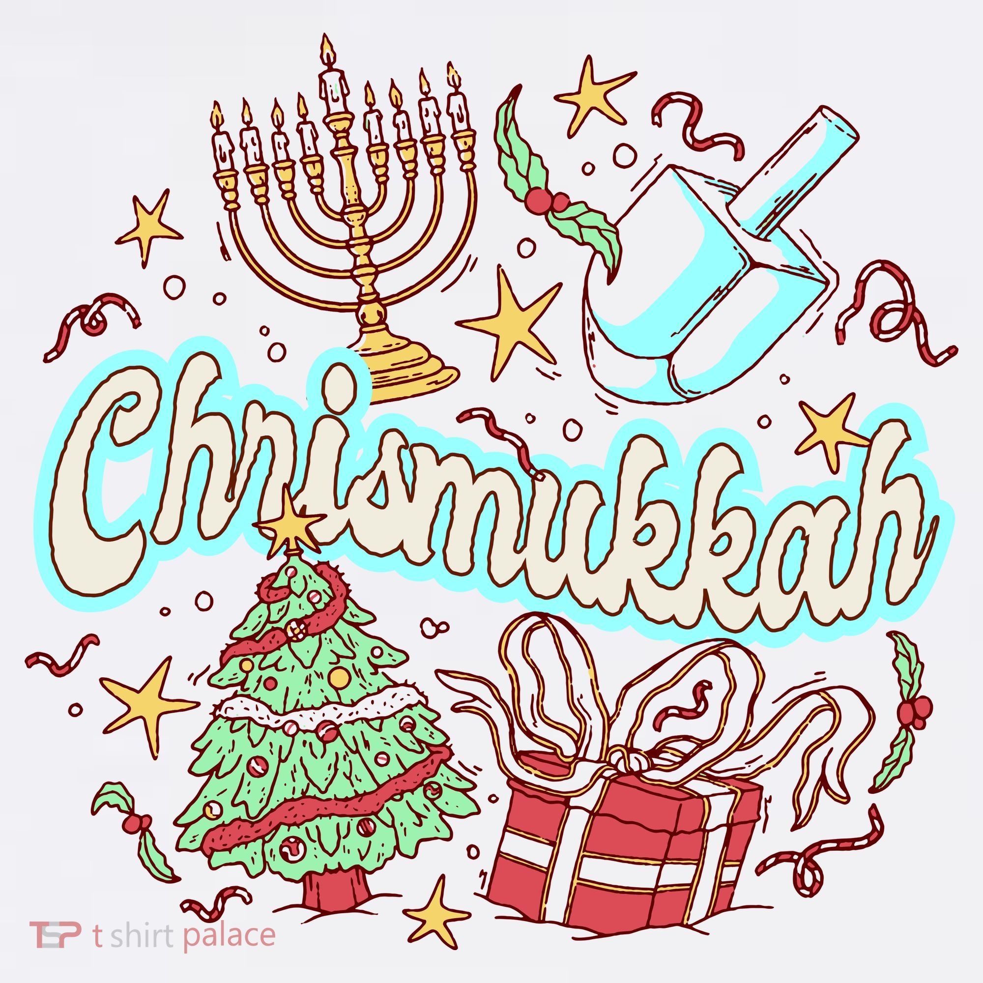 Hanukkah & Christmas Chrismukkah Funny Tree Presents Women's Tank Top