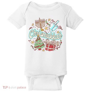 Hanukkah & Christmas Chrismukkah Funny Tree Presents Baby Bodysuit