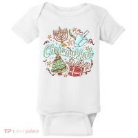 Hanukkah & Christmas Chrismukkah Funny Tree Presents Baby Bodysuit thumb 0
