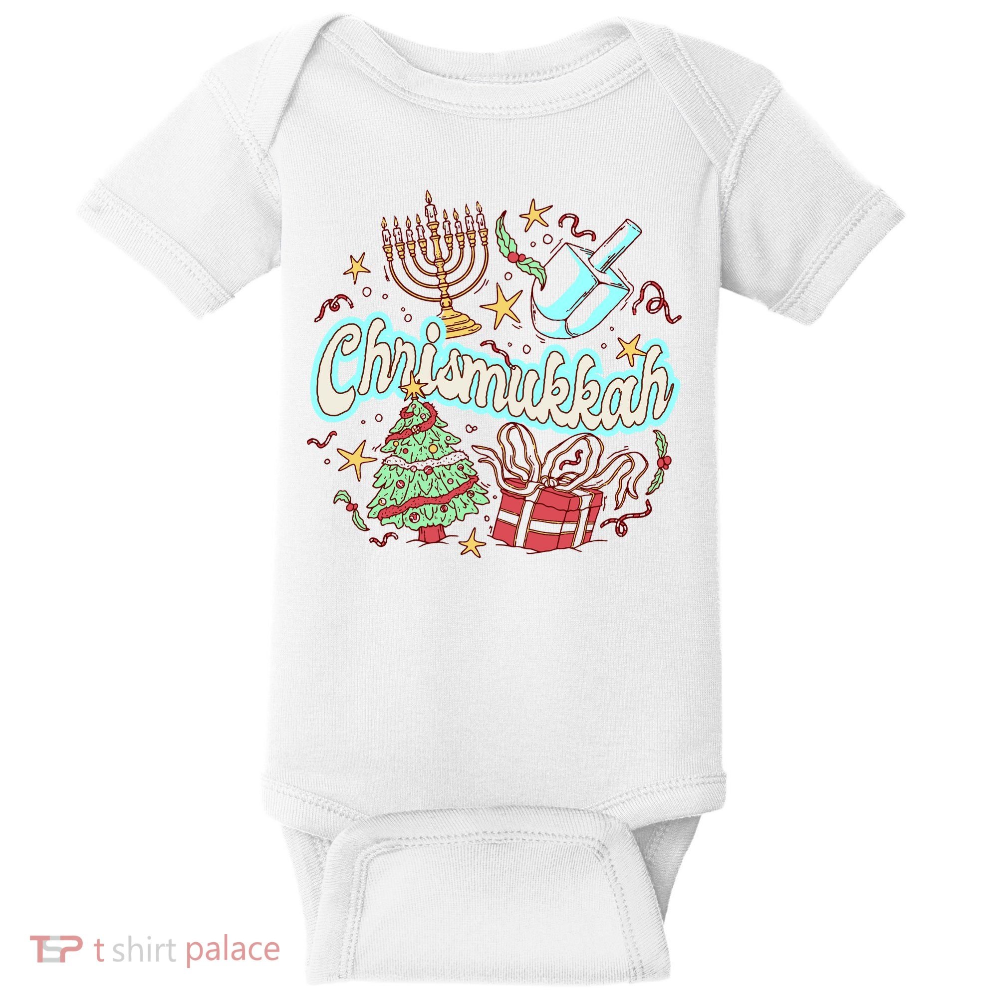 Hanukkah & Christmas Chrismukkah Funny Tree Presents Baby Bodysuit