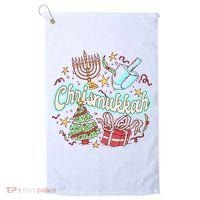 Hanukkah & Christmas Chrismukkah Funny Tree Presents Golf Towel thumb 0