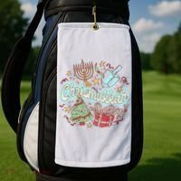 Hanukkah & Christmas Chrismukkah Funny Tree Presents Golf Towel thumb 2