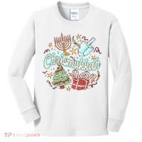 Hanukkah & Christmas Chrismukkah Funny Tree Presents Kids Long Sleeve Shirt thumb 0