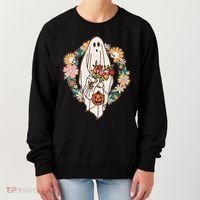 Halloween Creepy Cute Boho Flower Ghost Women's Sweatshirt thumb 0