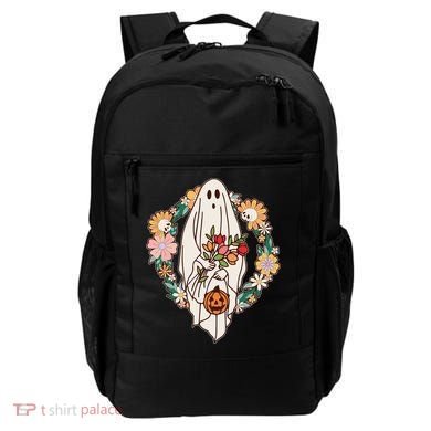 Halloween Creepy Cute Boho Flower Ghost Backpack