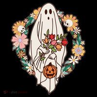 Halloween Creepy Cute Boho Flower Ghost Women's Hoodie thumb 2