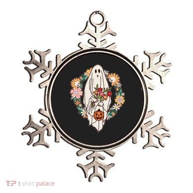 Halloween Creepy Cute Boho Flower Ghost Ornament