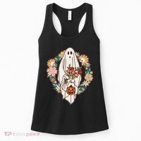 Halloween Creepy Cute Boho Flower Ghost Women's Tank Top thumb 0