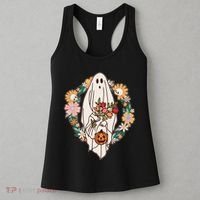 Halloween Creepy Cute Boho Flower Ghost Women's Tank Top thumb 3