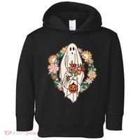 Halloween Creepy Cute Boho Flower Ghost Toddler Hoodie thumb 0