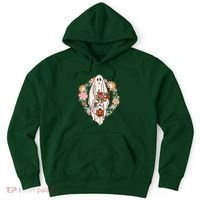Halloween Creepy Cute Boho Flower Ghost Hoodie thumb 0