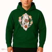 Halloween Creepy Cute Boho Flower Ghost Hoodie thumb 2