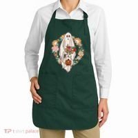 Halloween Creepy Cute Boho Flower Ghost Apron thumb 2
