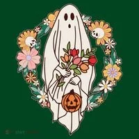 Halloween Creepy Cute Boho Flower Ghost Apron thumb 3