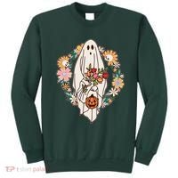 Halloween Creepy Cute Boho Flower Ghost Sweatshirt thumb 0