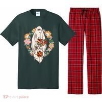 Halloween Creepy Cute Boho Flower Ghost Pajama Set thumb 0
