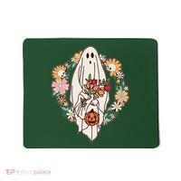 Halloween Creepy Cute Boho Flower Ghost Mousepad thumb 0