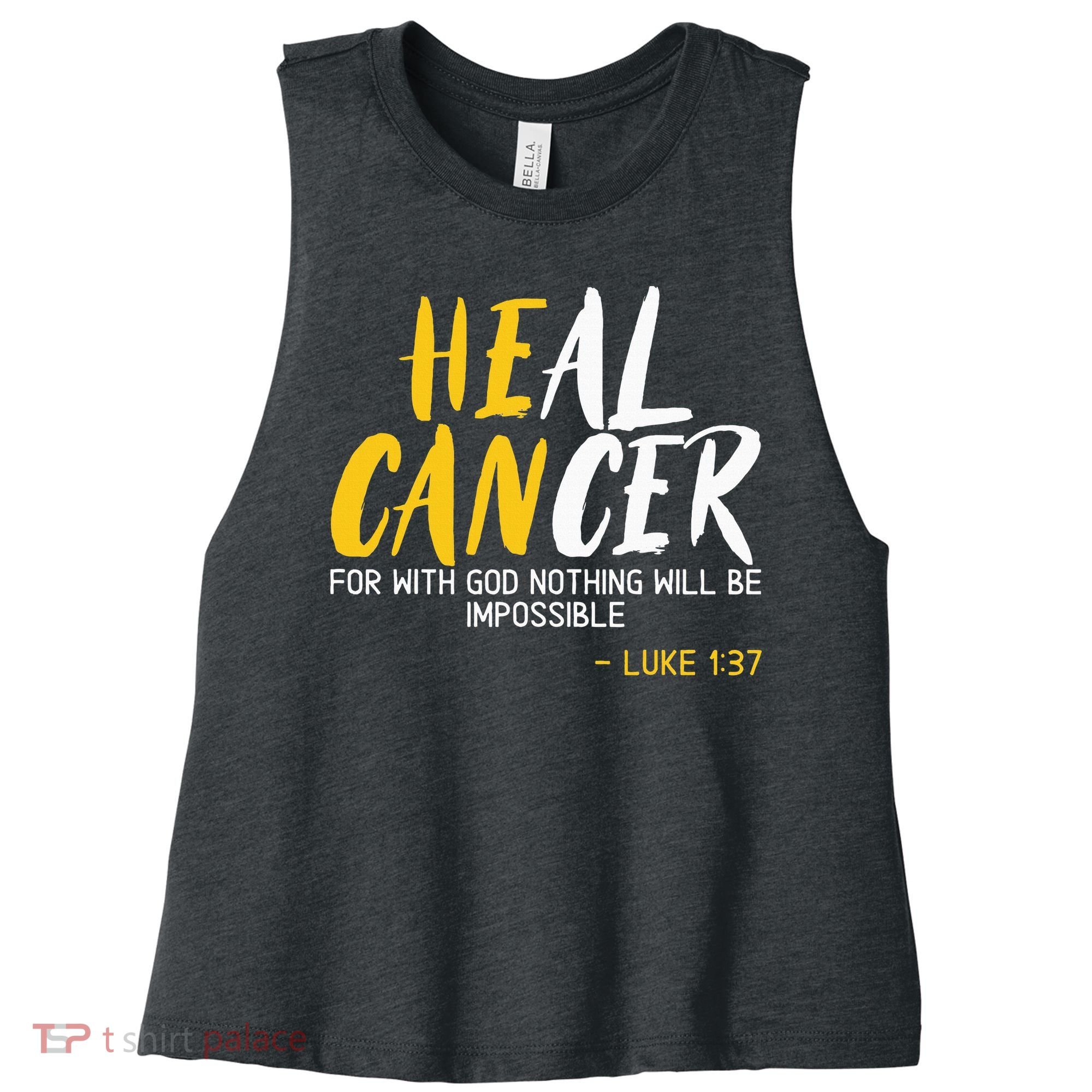 Heal Cancer Childhood Cancer Awareness Month Supporter Women's Racerback Cropped Tank
