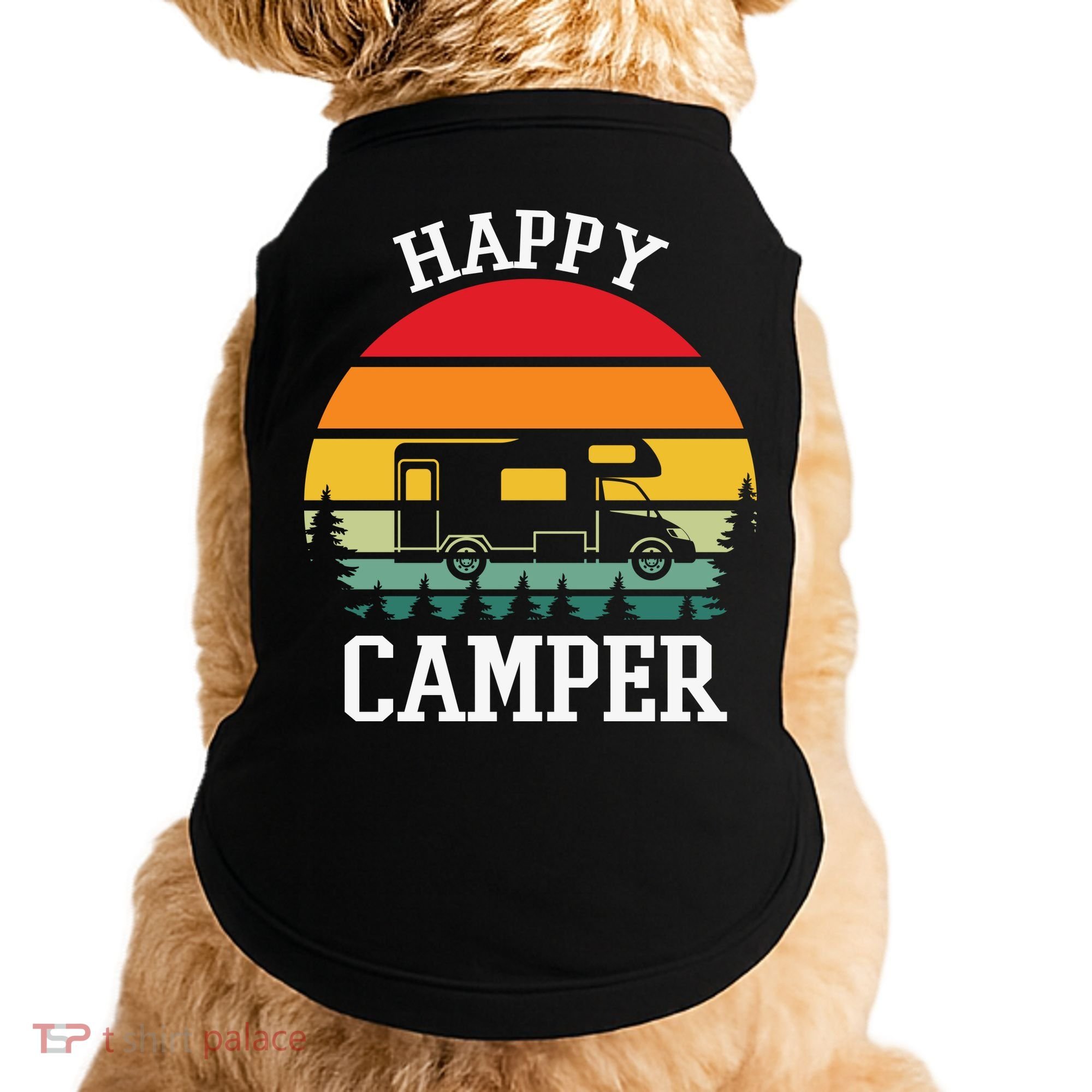 Happy Camper Cute Gift Retro Doggie Tank