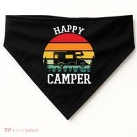 Happy Camper Cute Gift Retro USA-Made Doggie Bandana thumb 0