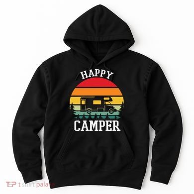 Happy Camper Cute Gift Retro Hoodie