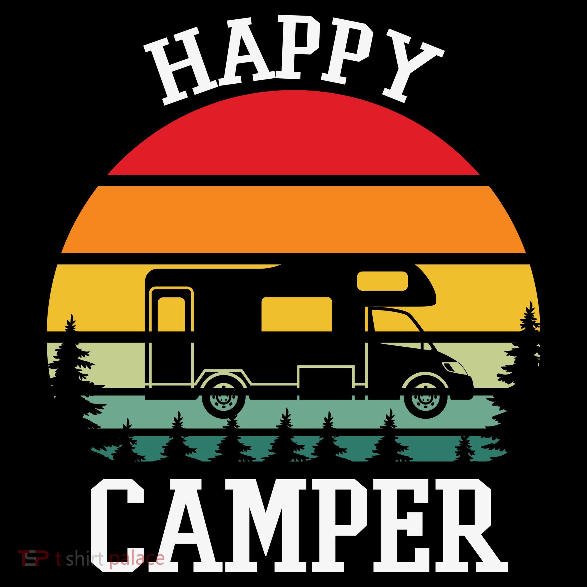 Happy Camper Cute Gift Retro Hoodie
