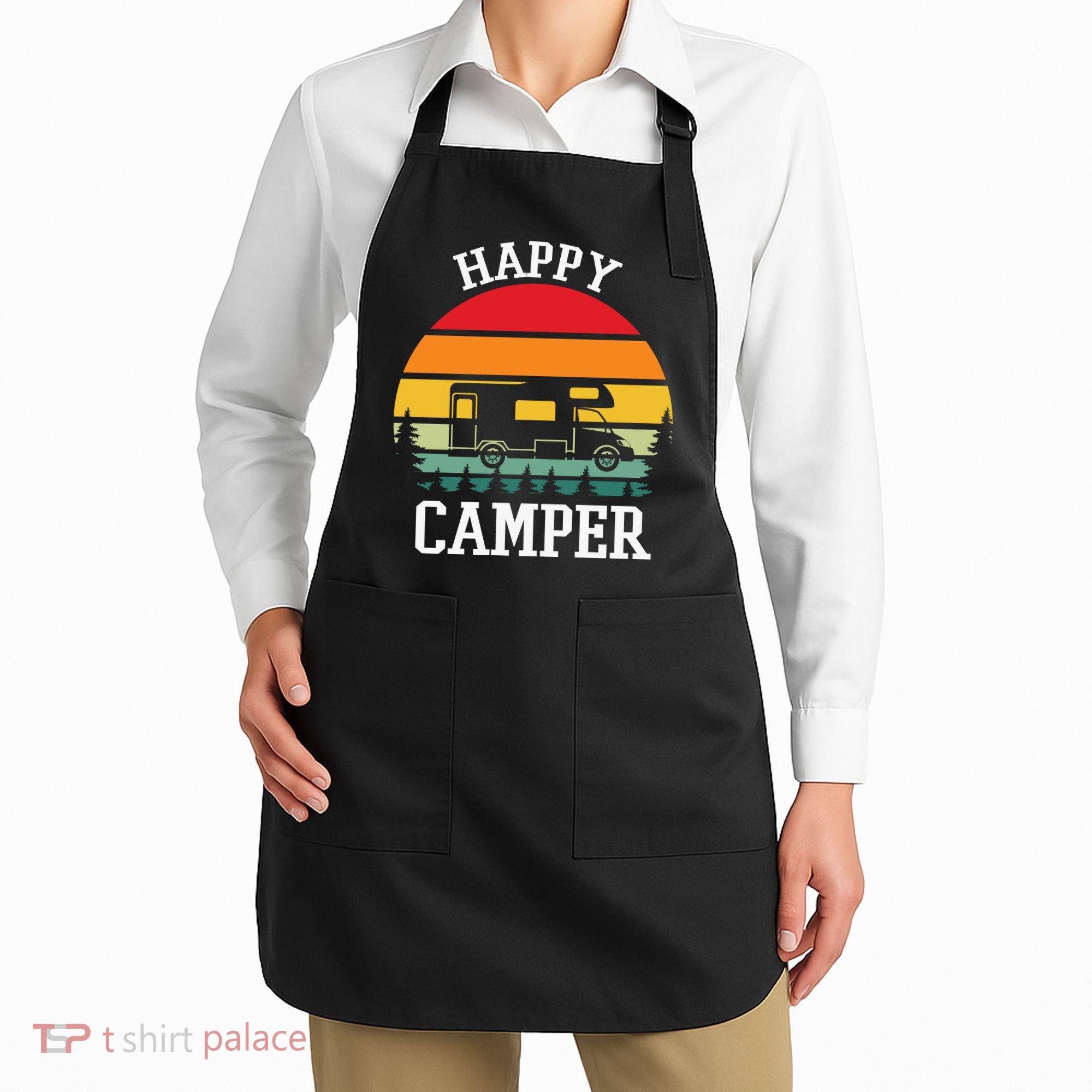 Happy Camper Cute Gift Retro Apron
