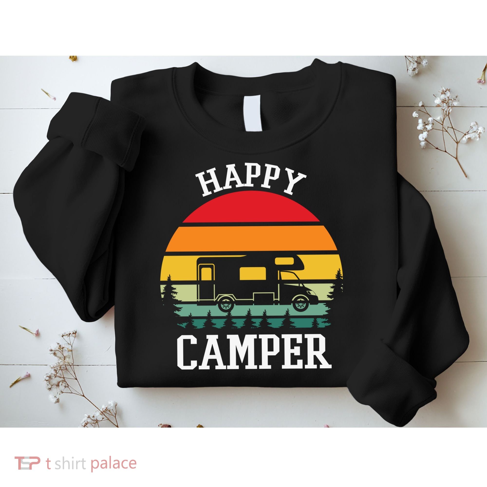 Happy Camper Cute Gift Retro Sweatshirt