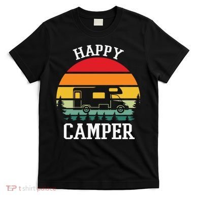 Happy Camper Cute Gift Retro T-Shirt