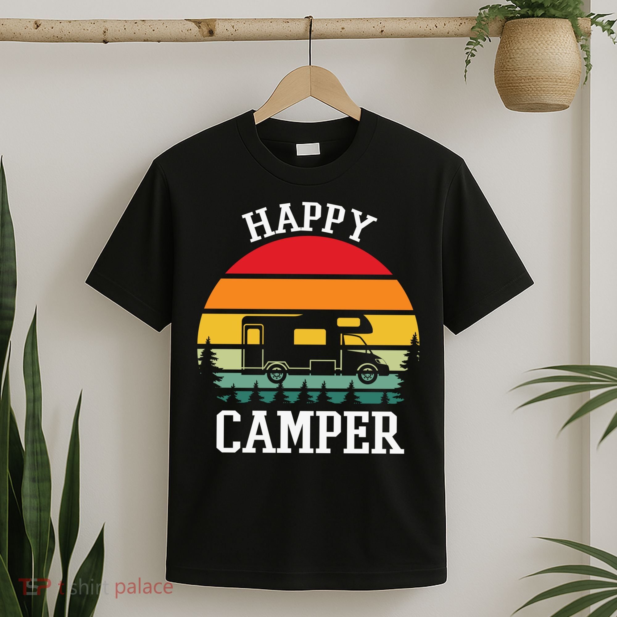 Happy Camper Cute Gift Retro T-Shirt