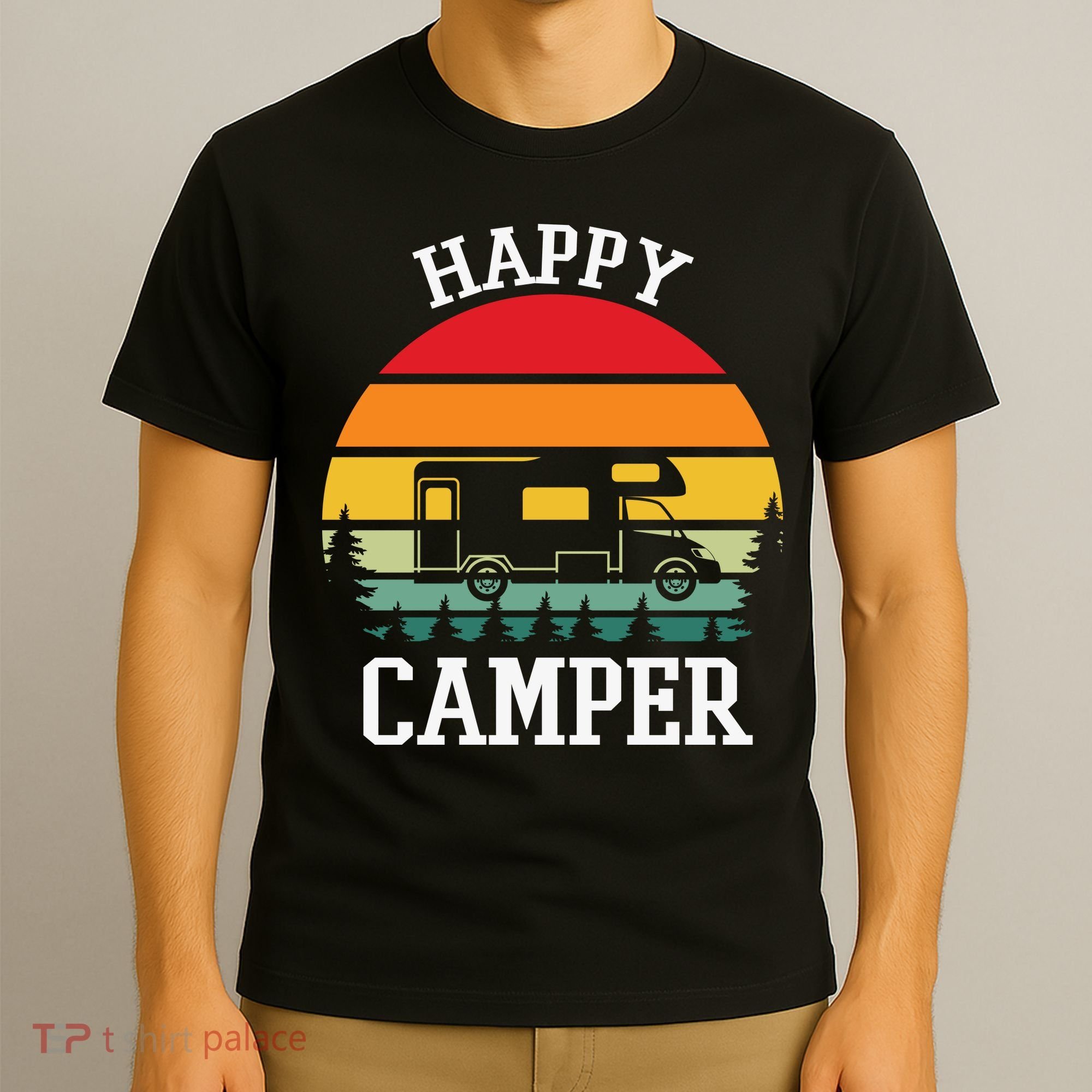 Happy Camper Cute Gift Retro T-Shirt