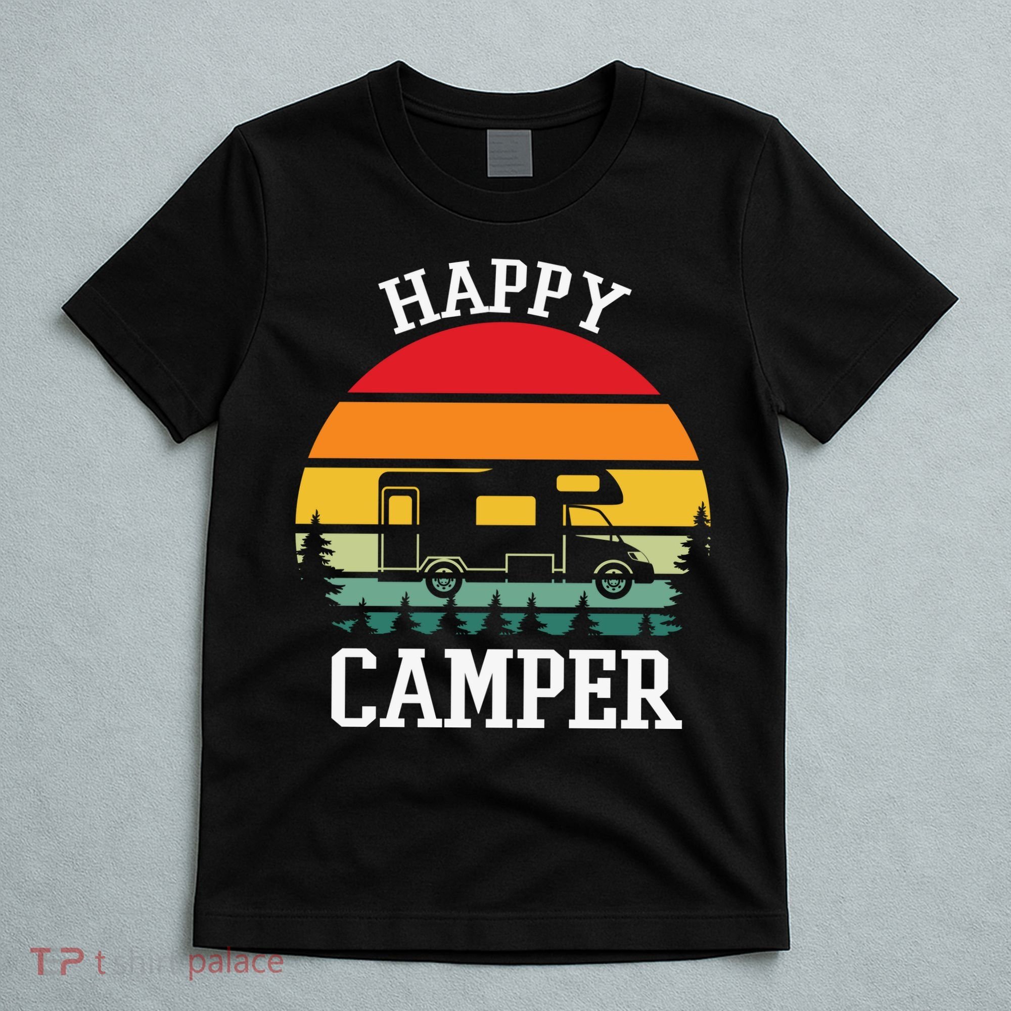 Happy Camper Cute Gift Retro T-Shirt