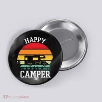 Happy Camper Cute Gift Retro Button thumb 0