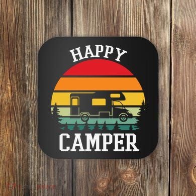Happy Camper Cute Gift Retro Coaster